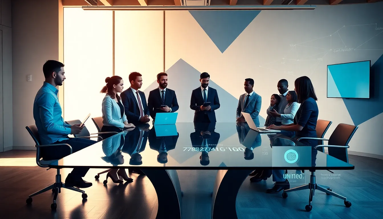 diverse team discussing unique identifiers in a modern office.